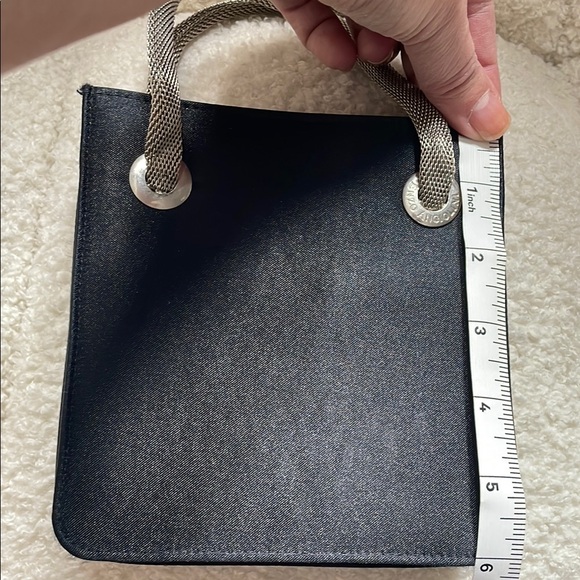 Stylish Black Tote Bag with Silver Handles - Picture 3 of 8